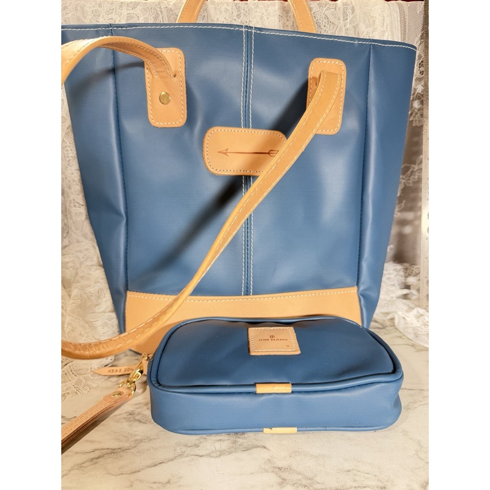Jon Hart Blue Travel Tote Bag With Wallet Unisex New 13"T x9"W x12" Strap (3127)